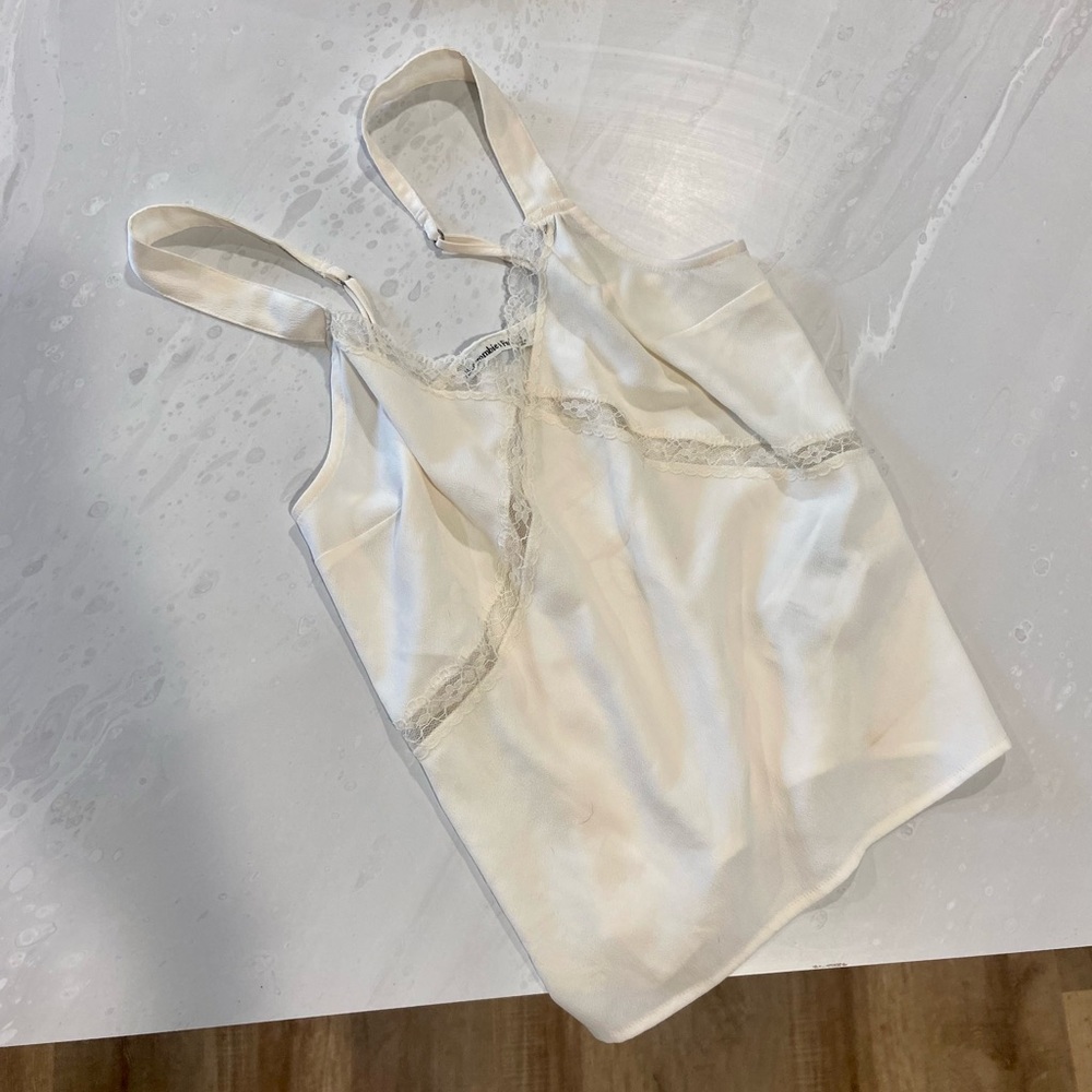 White Lace Detail Top